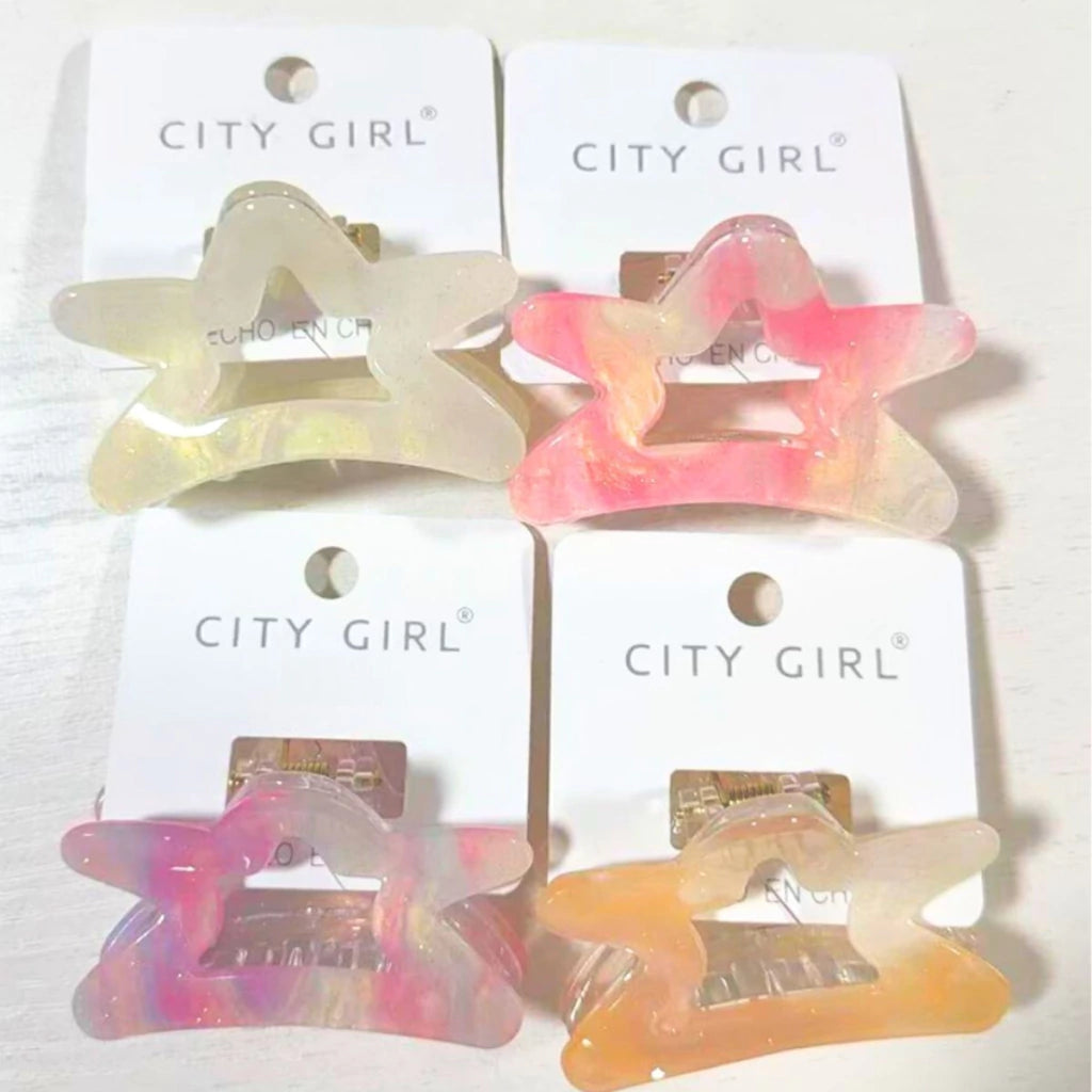 PACK X12U Broche Para Cabello Estrella Nacar CITY GIRL