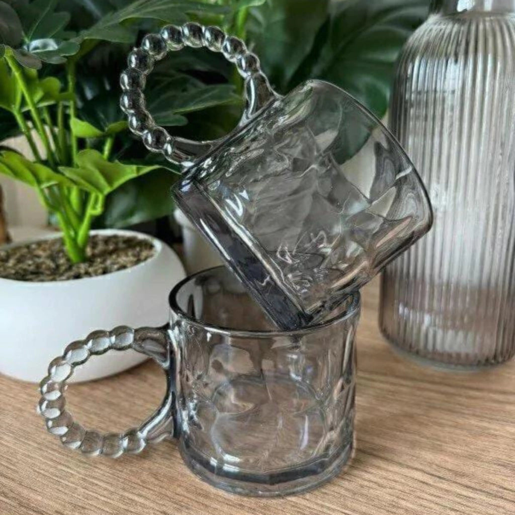 Taza de Vidrio Oscuro Deco