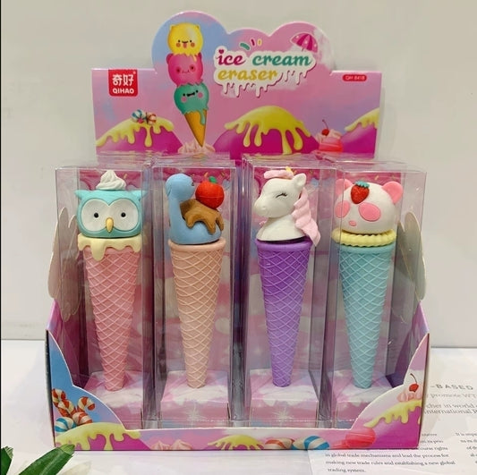 Goma de borrar cono de helado x caja 12u