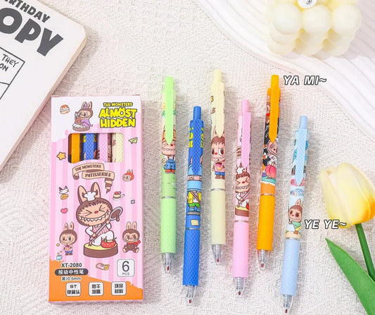 Set x 6pcs Boligrafo Retráctil LABUBU