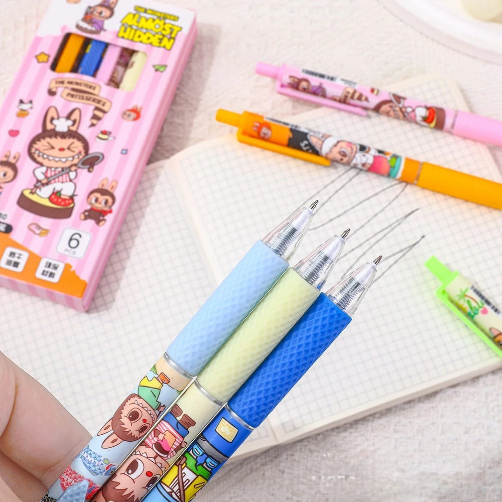 Set x 6pcs Boligrafo Retráctil LABUBU
