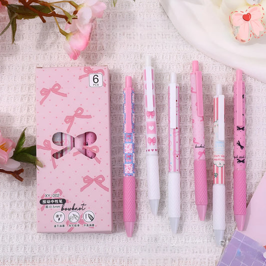 Set x 6pcs Boligrafo Retráctil Moño