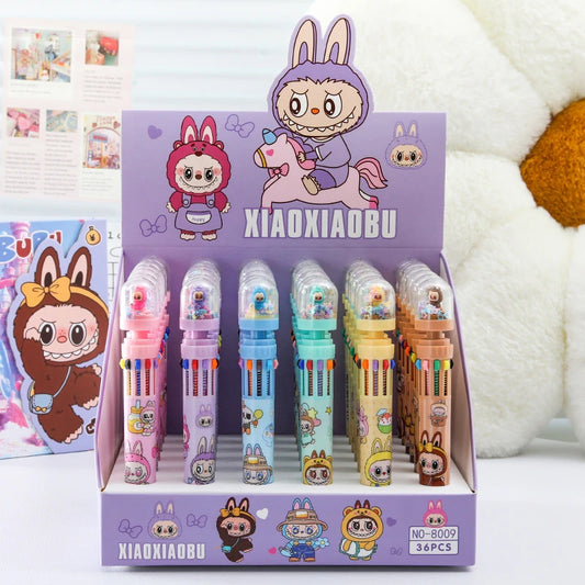Boligrafo x10 Colores Labubu Con Deco