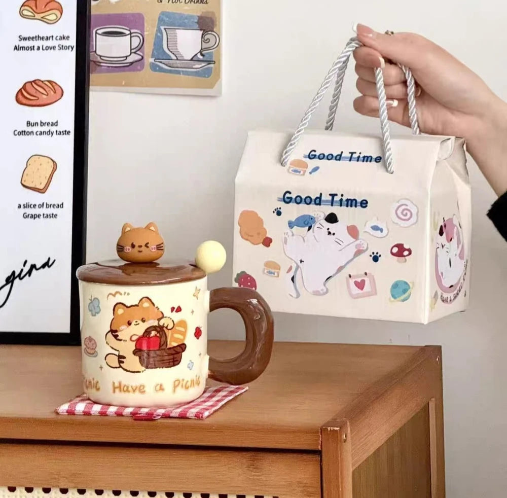 TAZA CERAMICA GATO Y PANERA