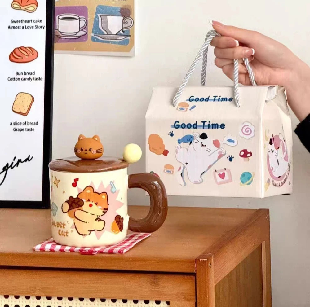 TAZA CERAMICA GATO Y PANERA