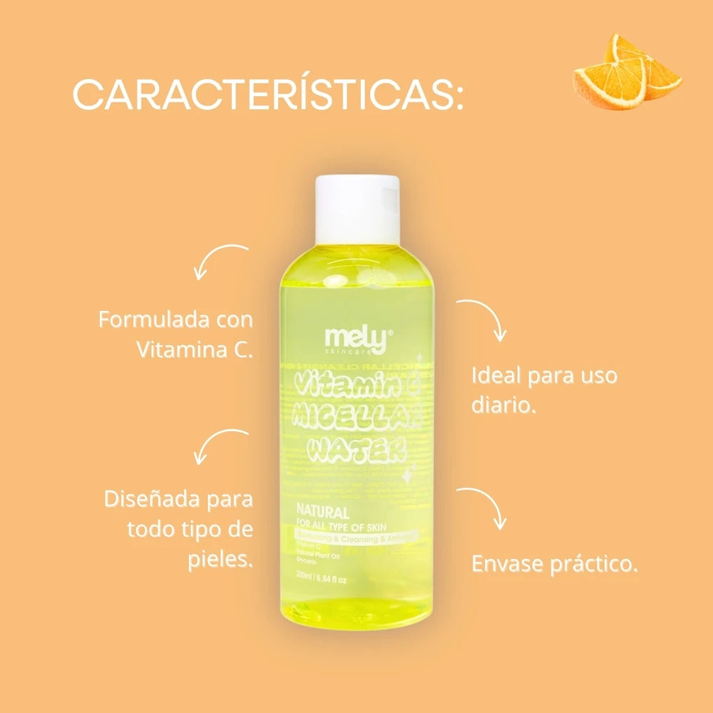 AGUA MICELLAR CON VITAMINA C 200ML MELY