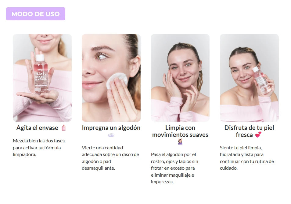 DESMAQUILLANTE 2EN1 CON ROSAS Y JOJOBA 200ML MELY