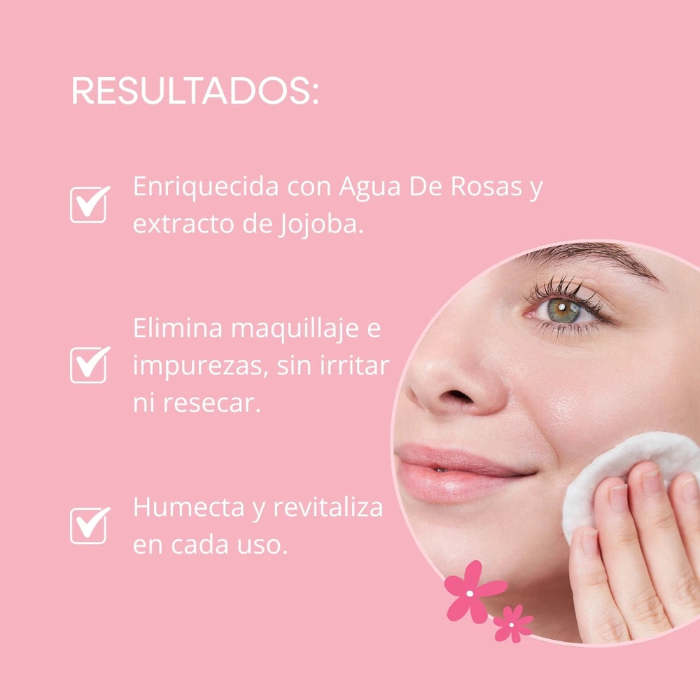 DESMAQUILLANTE 2EN1 CON ROSAS Y JOJOBA 200ML MELY