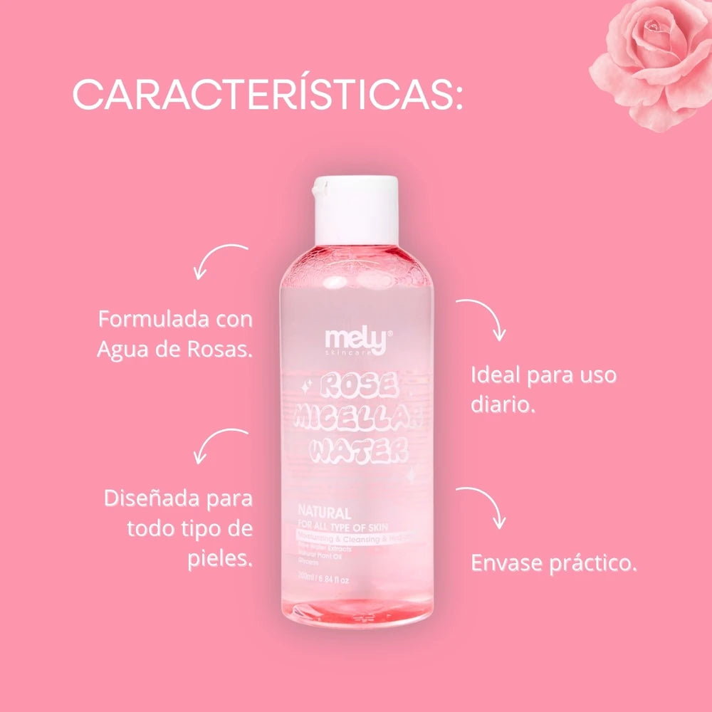 AGUA MICELLAR DE ROSAS 200ML MELY