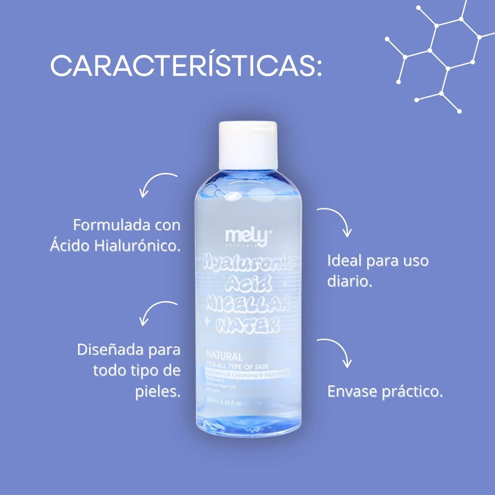 AGUA MICELLAR CON ACIODO HIALURONICO 200ML MELY