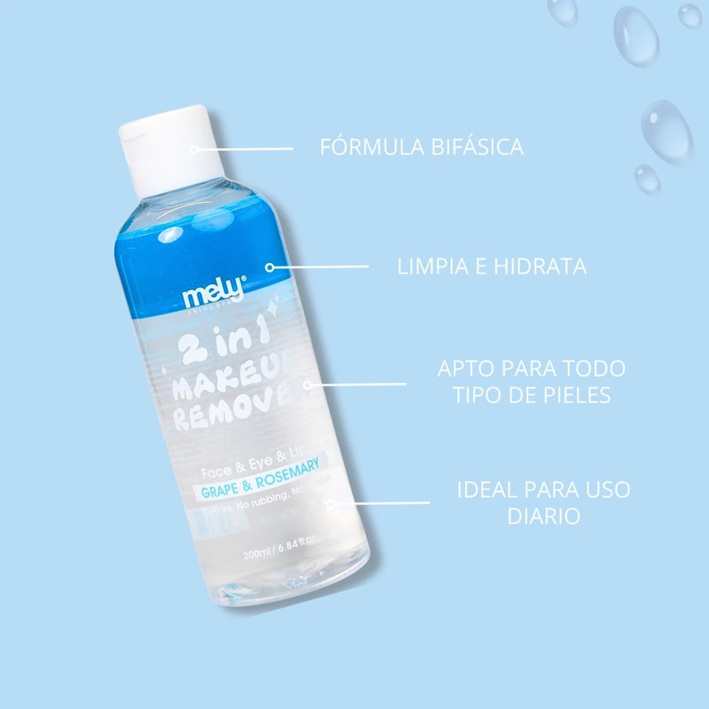 DESMAQUILLANTE 2EN1 CON UVA Y ROMERO 200ML MELY