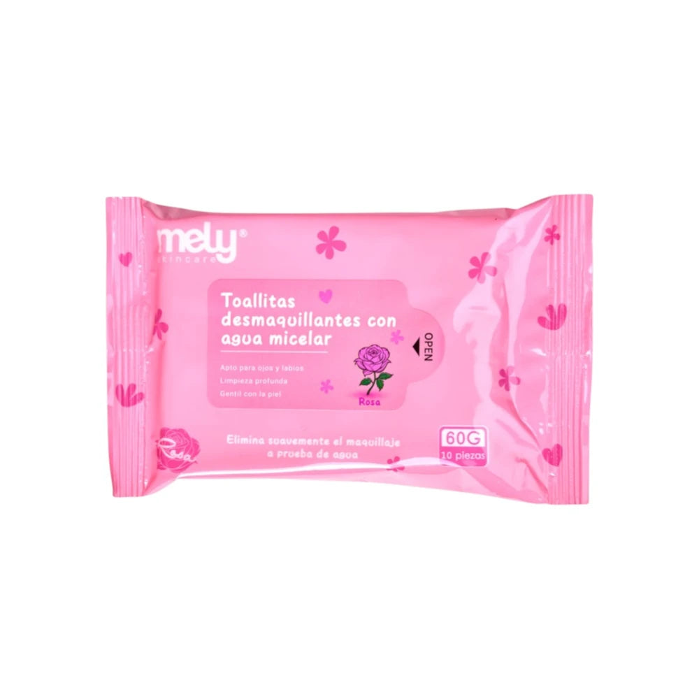 TOALLITAS DESMAQUILLANTES CON AGUA MICELAR ROSAS M