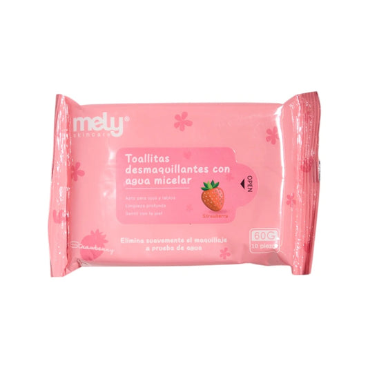 TOALLITAS DESMAQUILLANTE CON AGUA MICELAR FRUTILLA