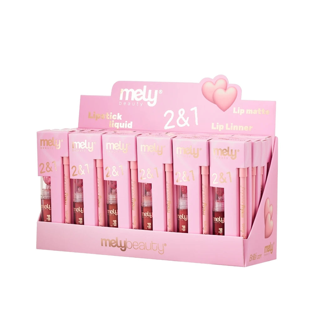 CAJA X24U LIP MATTE Y LIP LINNER 2EN1 MELY
