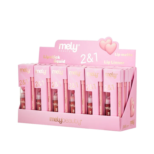 CAJA X24U LIP MATTE Y LIP LINNER 2EN1 MELY