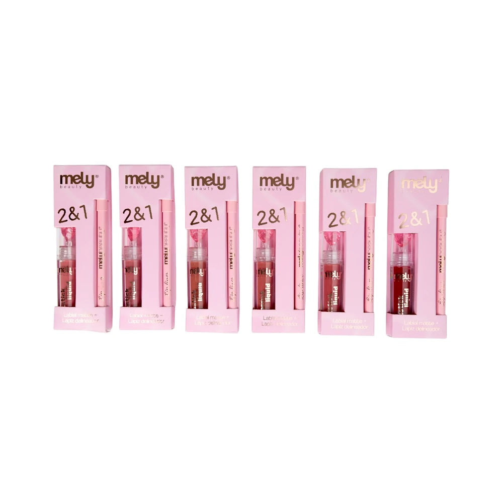 CAJA X24U LIP MATTE Y LIP LINNER 2EN1 MELY
