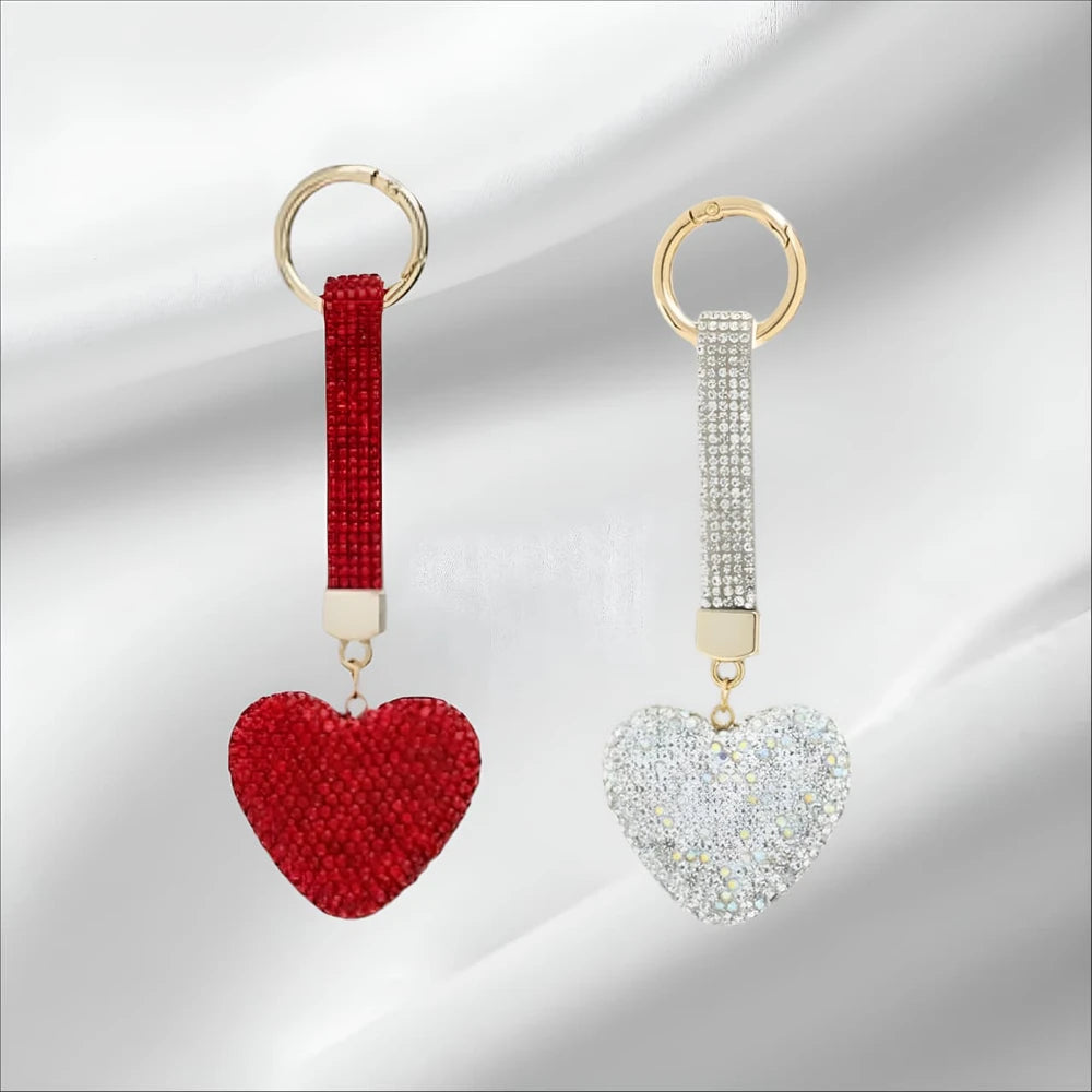Llavero Corazón Strass + Correa