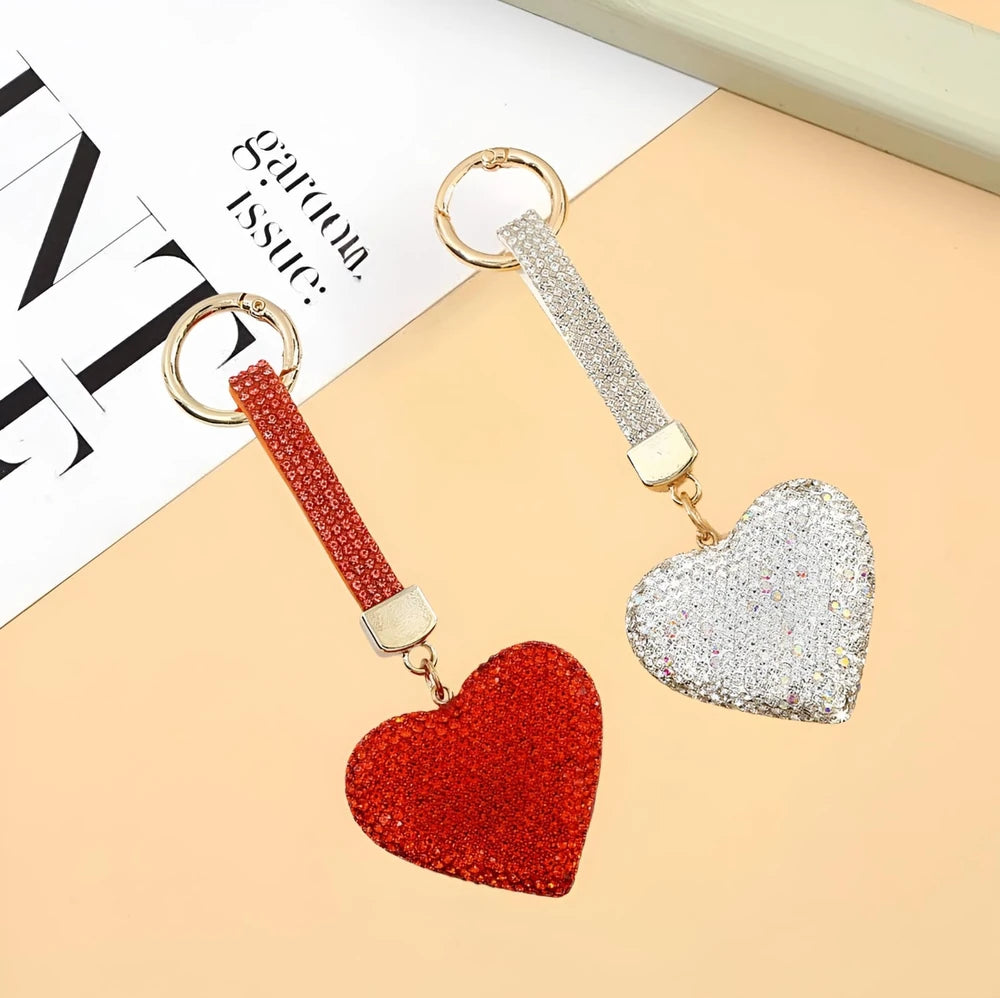Llavero Corazón Strass + Correa