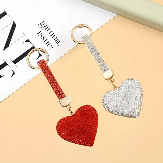 Llavero Corazón Strass + Correa