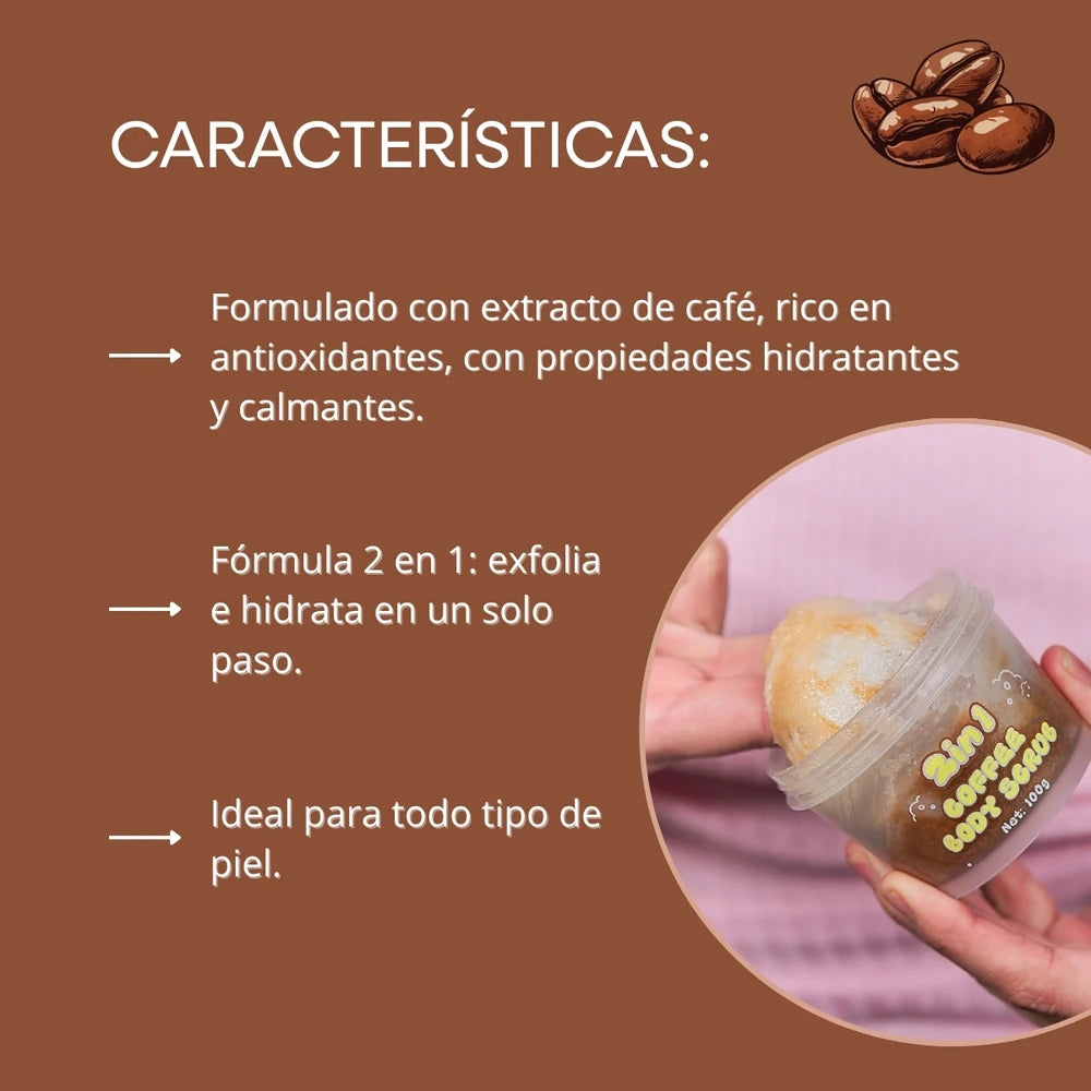2EN1 EXFOLIANTE CORPORAL DE CAFE 100GR MELY