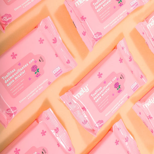 TOALLITAS DESMAQUILLANTES CON AGUA MICELAR ROSAS M