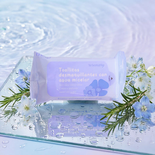 MINI TOALLITAS DESMAQUILLATES CON AGUA MICELAR ROSEMARY MELY