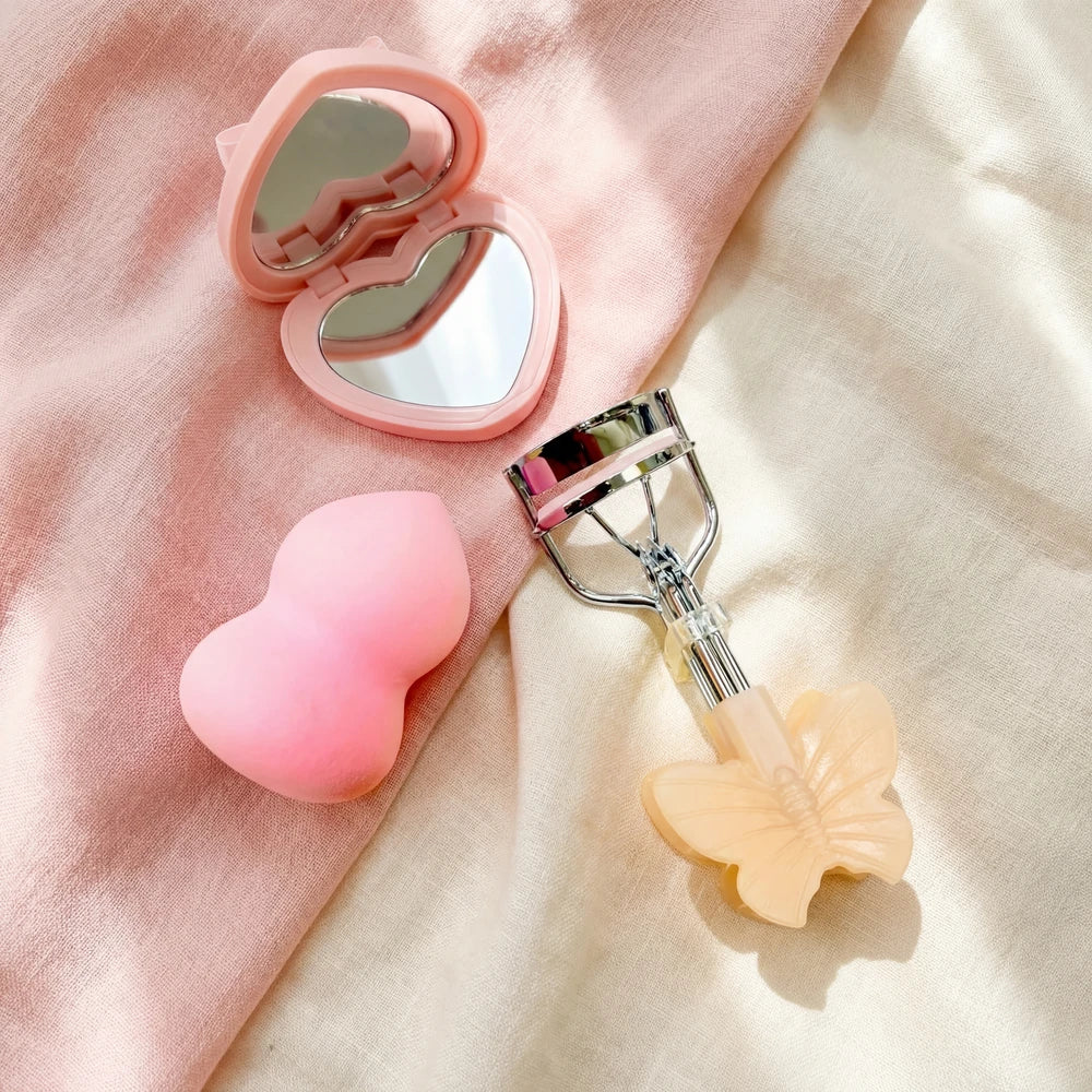 SET DE ESPONJA DE MAQUILLAJE CON ARQUEADOR PESTAÑAS