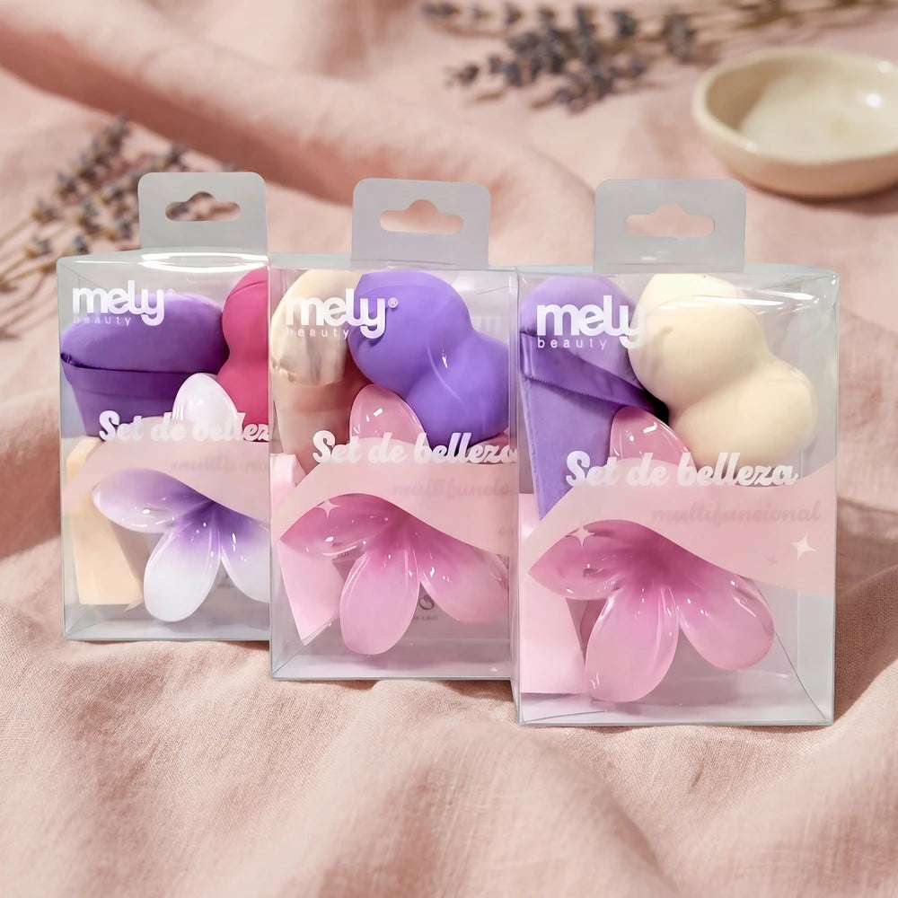 SET ESPONJA CON BROCHE FLOR X4PCS