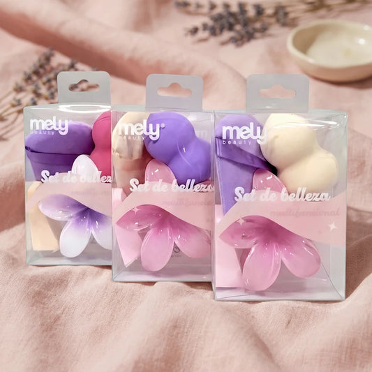 SET ESPONJA CON BROCHE FLOR X4PCS
