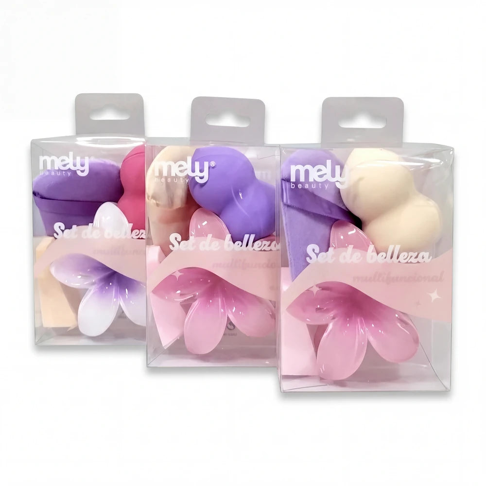 SET ESPONJA CON BROCHE FLOR X4PCS