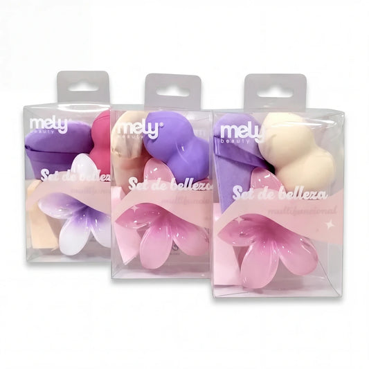 SET ESPONJA CON BROCHE FLOR X4PCS