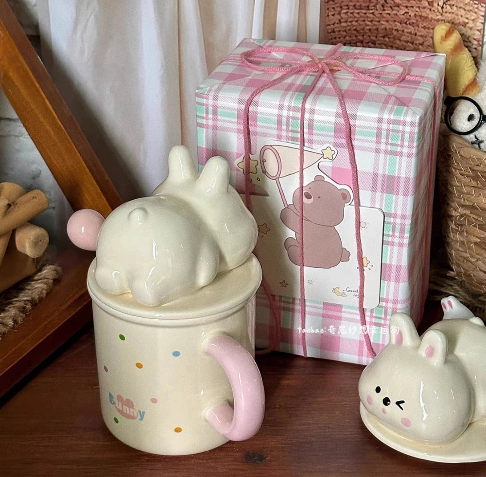 TAZA CERAMICA CON CONEJO