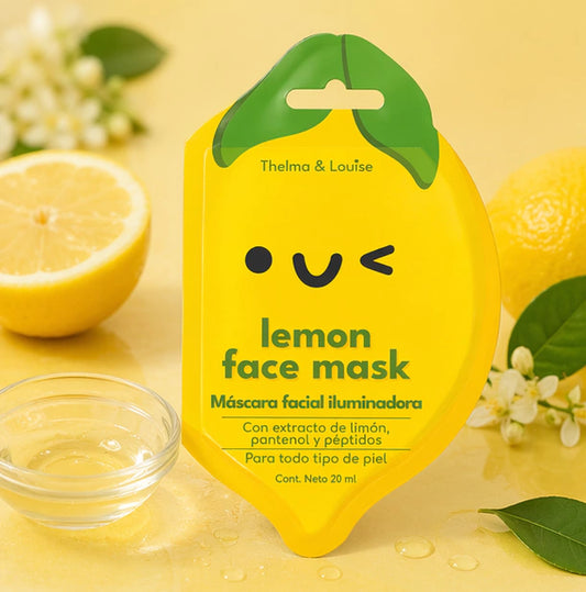 Mascarilla De Tela Iluminadora Con Extracto De Limon Thelma&Louis