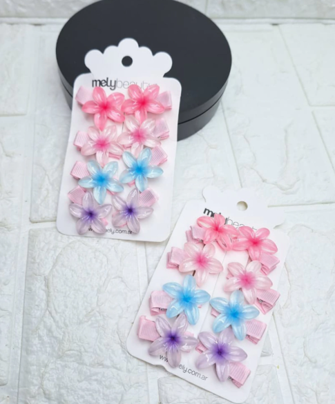HEBILLA FLOR HAWAIIAN PACK x8pcs MELY