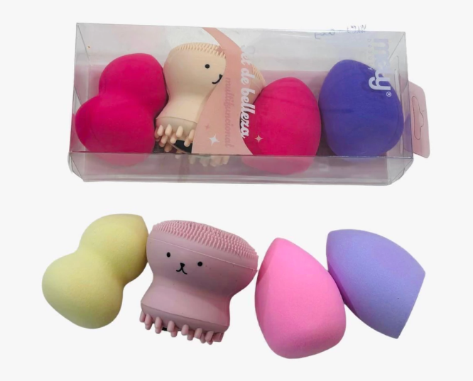 ESPONJAS MAQUILLAJE + LIMPIEZA FACIAL PULPO MELY