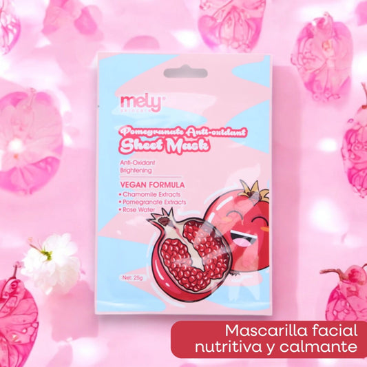 MASCARILLA FACIAL CON EXTRACTO DE MANZANILLA, GRANADA Y AGUA DE ROSA