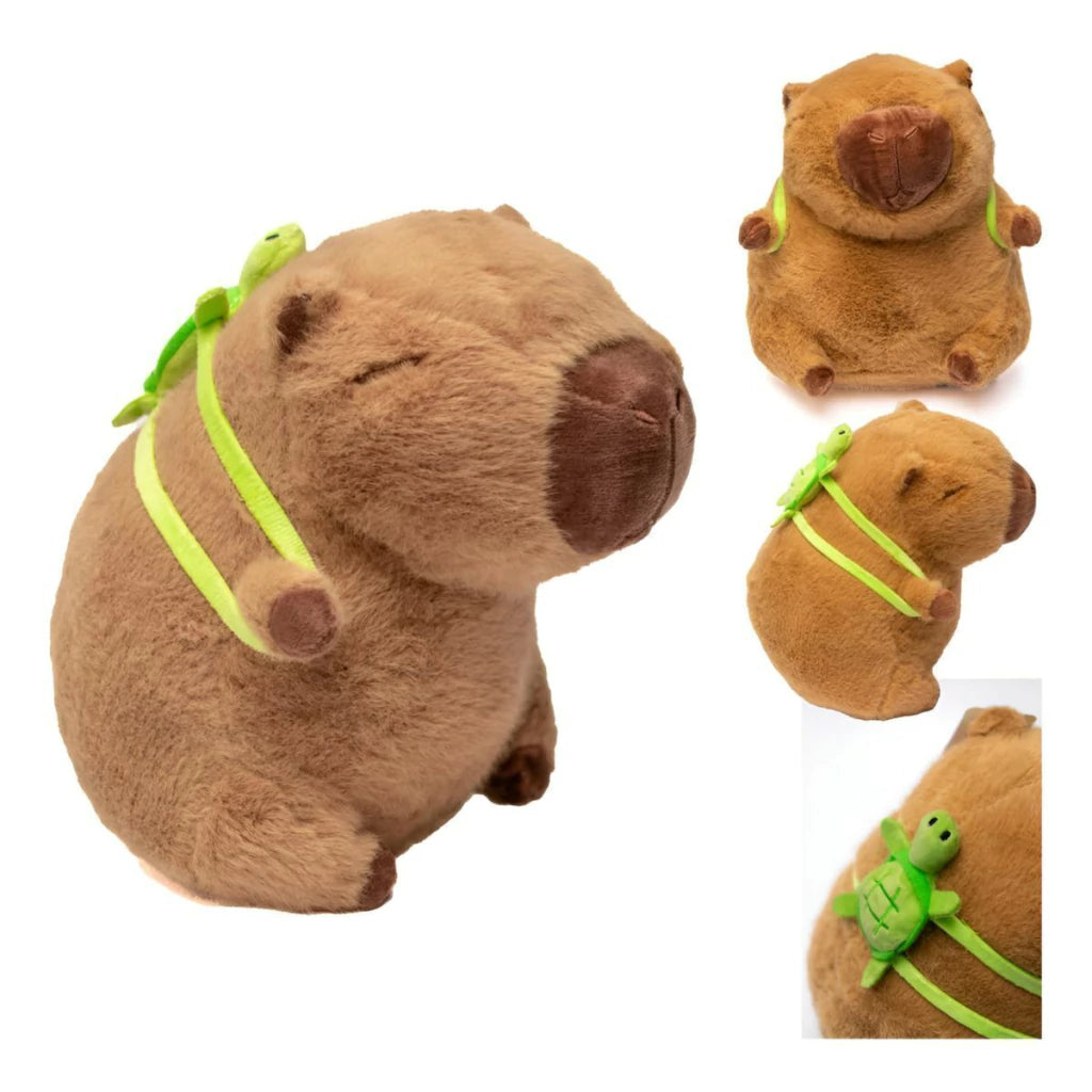 Peluche Capybara Mochila Tortuga
