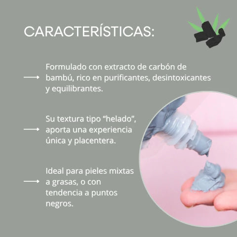 MASCARILLA ICE CREAM DE CARBON BAMBU MELY