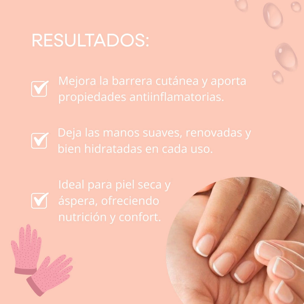 MASCARILLA PARA MANOS CON ACEITE AVOCADO, EXTRACTO DE DURAZNO Y NIACINAMIDA