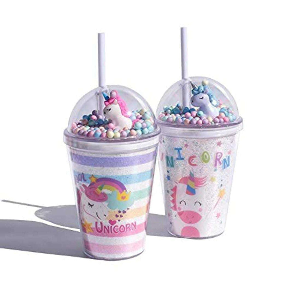 Vaso de Plastico con Sorbete Unicornio 350ml
