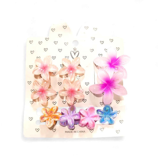 Set de Broches+Colitas Flor Bali 10pcs