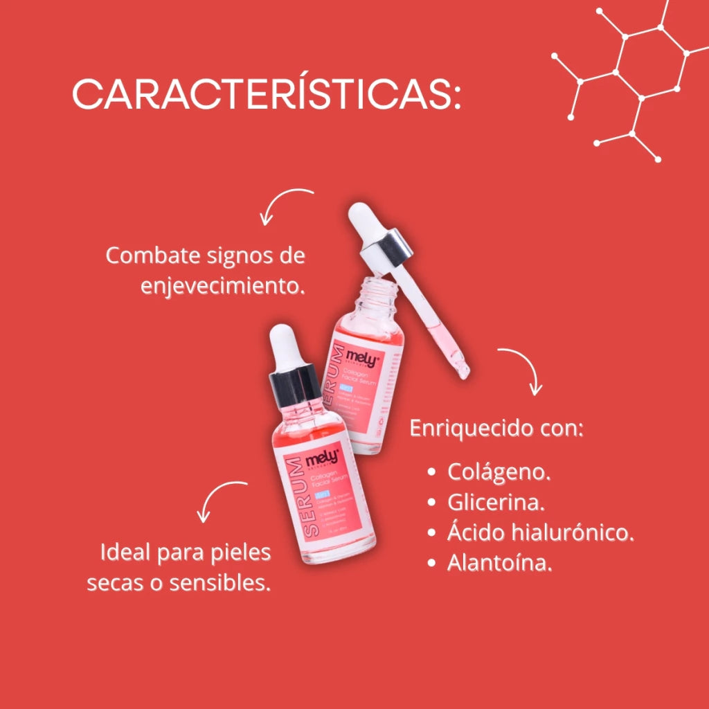 SERUM FACIAL 4 EN 1 COLÁGENO, GLICERINA, ÁCIDO HIALURÓNICO Y ALANTÓINA