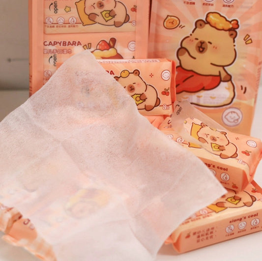 Pack de Toalla Humeda x8 Paquetitos Capybara(Paquete Rectangular)