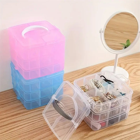 Caja Organizadora Tres Niveles Celeste