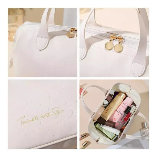 Neceser Organizador Bolso Portacosméticos Para Maquillajes Rosa Lisa