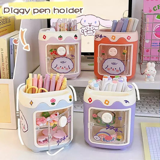 Porta Lapices Porky Cerdito Lapicero Organizador Kawaii