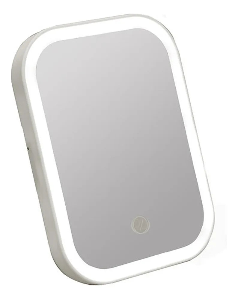 Espejo con luz led portatil rectangular