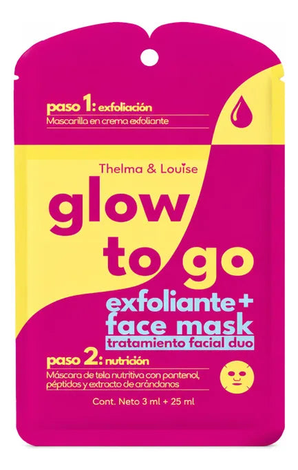 Mascarilla Facial Duo Glow To Go Exfoliante + Hidratante