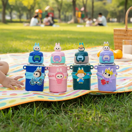 Botella Labubu Con Funda Silicona 580ml