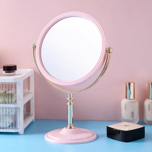 ESPEJO DOBLE FAZ CON AUMENTO ROSA